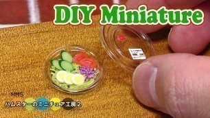 'DIY  Miniature Salad pack　コンビニのミニチュアサラダパック作り Fake food'