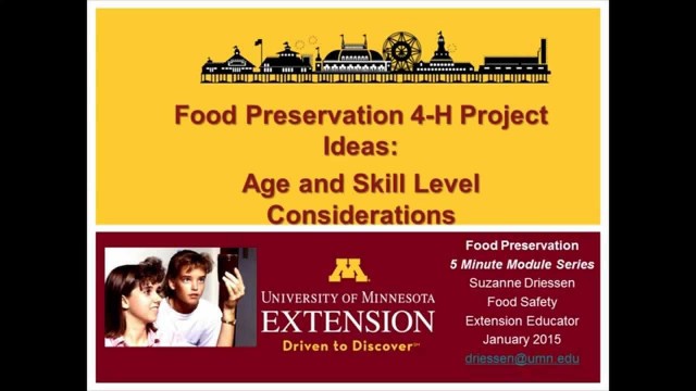 'Food Preservation 4-H Project Ideas'