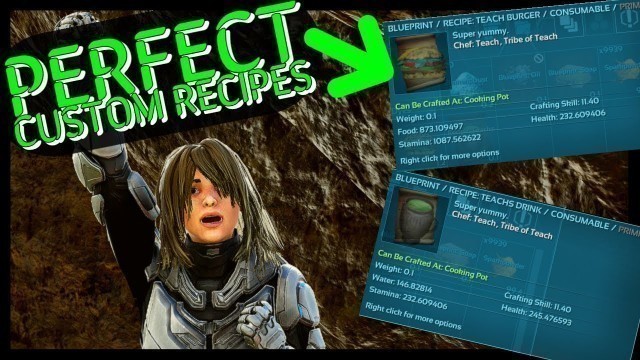 'ARK Custom Recipe STATS HACK Guide +800 HEALTH +800 STAM +300 WATER +300 FOOD'