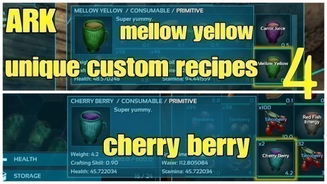 'ARK Unique Custom Recipe 4 Cherry Berry - Mellow Yellow - Survival Drinks & Potions'