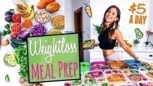 '1 WEEK VEGAN MEAL PREP TO LOSE WEIGHT for $5 a DAY'