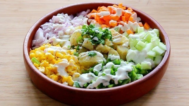 'Weight Loss Salad Recipe For Lunch - Diet Plan To Lose Weight Fast -Indian Veg Meal | Skinny Recipes'