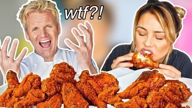 'I MADE GORDON RAMSAY\'S BUTTERMILK FRIED CHICKEN 먹방 MUKBANG'