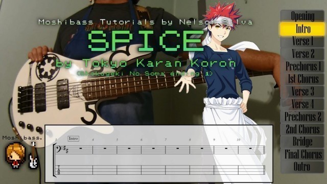 'BASS TUTORIAL: \"Spice\" by Tokyo Karan Koron (Shokugeki No Soma ending 1)'