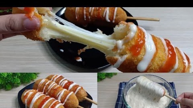 'RESEP MOZZARELLA CORN DOG SUPER CREAMY LUMER DAN ENAK | STREET FOOD KHAS KOREA'