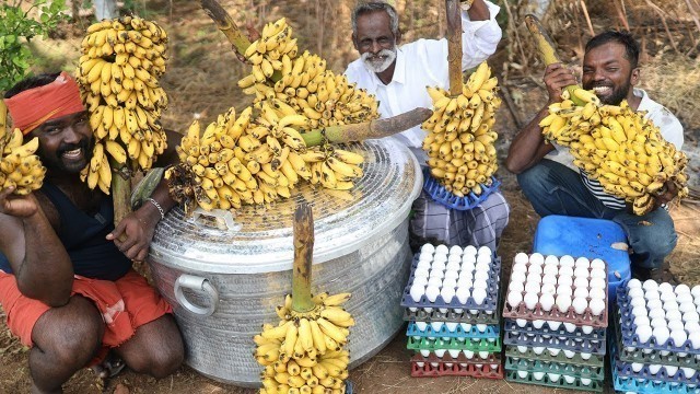 'KING of BANANA EGG Cake | Prepared by Daddy Arumugam | Banana Hunters inside | Village food factory'