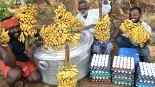 'KING of BANANA EGG Cake | Prepared by Daddy Arumugam | Banana Hunters inside | Village food factory'