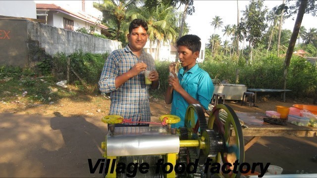 'Village food factory / juice recipes Cooking by my Family in my village / Karumbu juice Recipe'