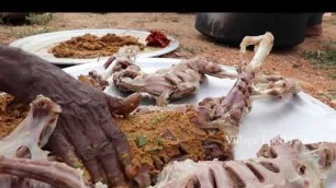 'Fried Mutton Leg Prepared by my Daddy Arumugam   Village food factory   YouTube'