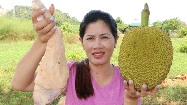 'Awesome Cooking Pork With Fresh Jackfruit - Beautiful Girl Cooking - Village Food Factory My Country'