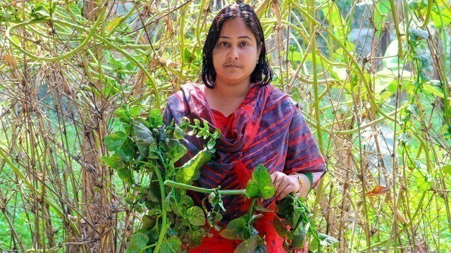 'Vegetable Cooking Recipe: (Malabar Spinach) Basella Fried Recipe in Village| Village Food Factory'