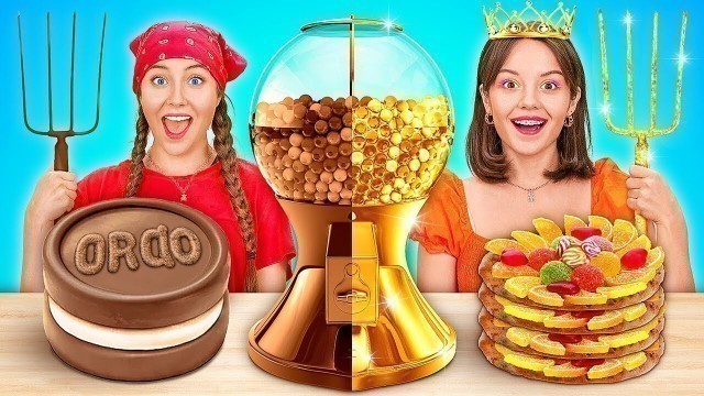 'CITY GIRL VS VILLAGE GIRL COOKING CHALLENGE || Expensive VS Cheap FOOD Battle! Hacks by 123 GO!'