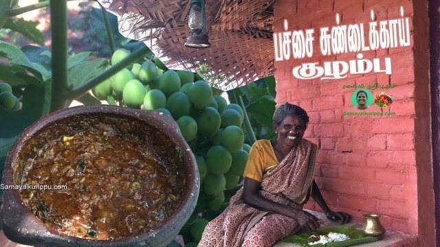 'கிராமத்து சமையல் பச்சை சுண்டைக்காய் குழம்பு | My Village Food Pachai Sundakkai kuzhambu'