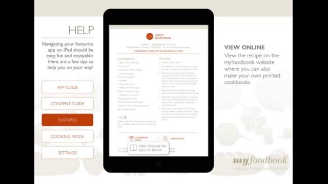 'myfoodbook iPad & iPhone App: Cookbook collection tour video July 2014'