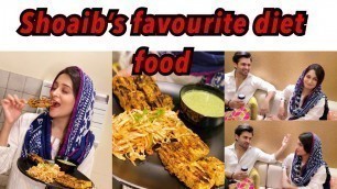 'SHOAIB’S FAVOURITE DIET FOOD| PANEER AND CHICKEN GRILL KEBABS WITH SALAD | MINT CURD CHUTNEY| RECIPE'