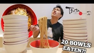 'INSANE RAMEN EATING RECORD! | 20 Bowls of Ramen Eaten Solo! | Japanese Ramen Eating Challenge'