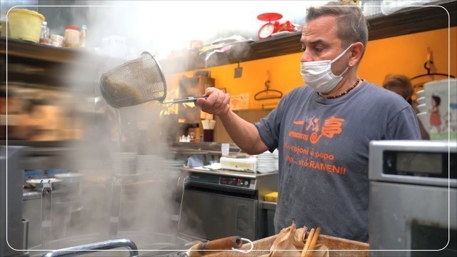 '大将はイタリア人！ラーメンの常識を変えた伊達男「一八亭」に密着！japanese street food Italian ramen.'