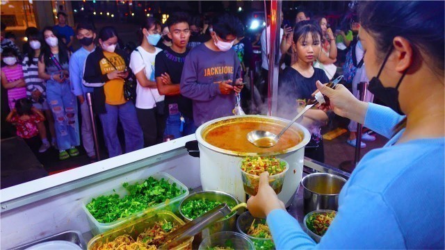 'People go CRAZY for Black Stinky Tofu | Chinese Food in Cambodia'