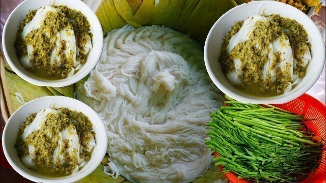 'Insanely delicious rice noodles in fish gravy, healthy Cambodian street food in Ta Khmao'