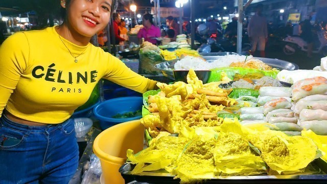 'BEST KHMER Yellow Pancake, Noodles, Spring Roll, Duck Egg, Balut, Donut - Cambodia Street Food'