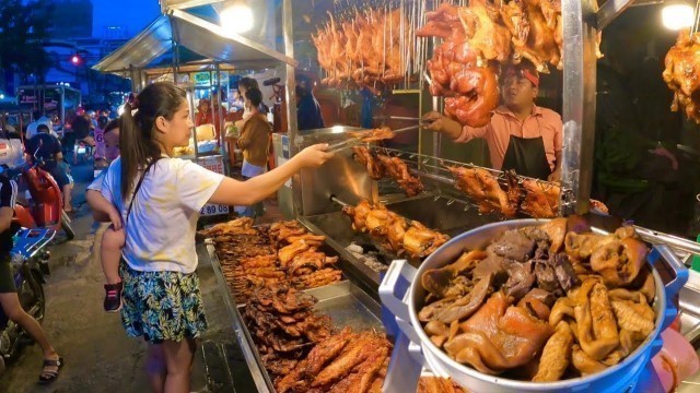 'Amazing Cambodian street food at Night, Fast & Easy Yummy Roasted Duck, Chicken, Meat And More'