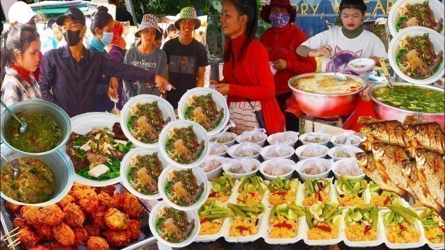 'Factory worker lunch vs student lunch, street food less than $1, Cambodian street food'