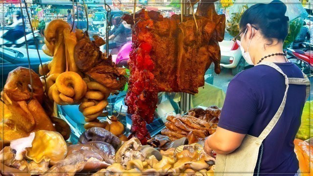 'Perfect skill of slicing chopped meat - Cambodian Street Food'