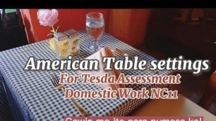 'American Appetizer Table settings/How to serve and buss out.'