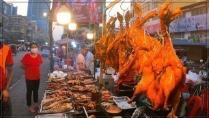 'Popular Grilled Chicken, Pork, Duck, Quails & Fish - Cambodian Street Food'