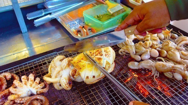 'Best Giant Grilled Squid In Borey Piphub Thmey - Cambodian Street Food'