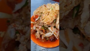 'Fried noodles with pate, pork and spring rolls, Cambodian street food, #khornpark88 #shortvideo'