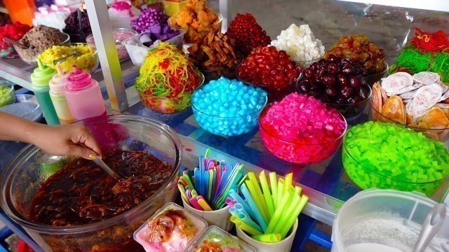 'So Yummy! Colorful Rainbow Shaved Ice Dessert | Cambodian Street Food'