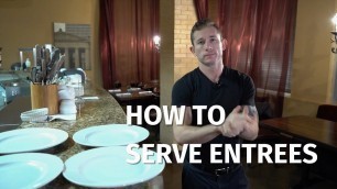 'How to serve plates correctly and interact with guests'