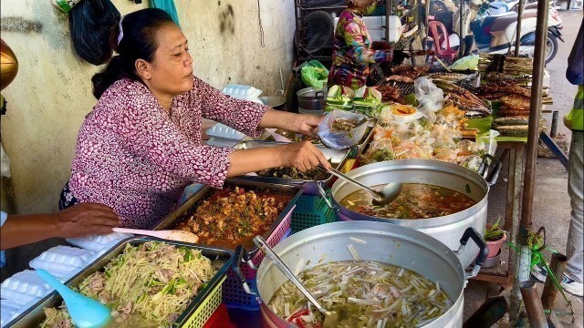 'Best Most Popular Cambodian Street Food For Lunch, Khmer food, Roasted fish, chicken & More'