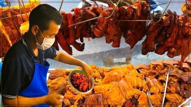 'Popular evening food! Chopped Pork & Ducks - Cambodian Street Food'