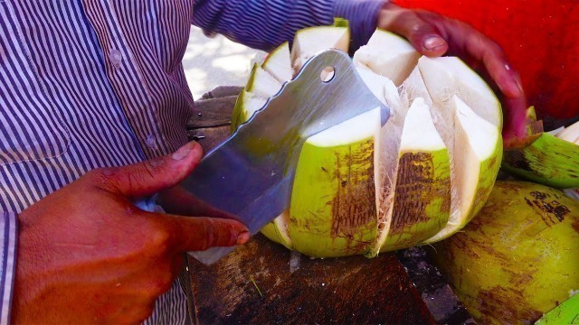 'So Satisfying !! Coconut Cutting | Cambodian Street Food [4K]'