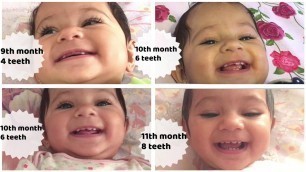 '9 , 10 , 11 months old baby teething update | Progression videos incl break through'