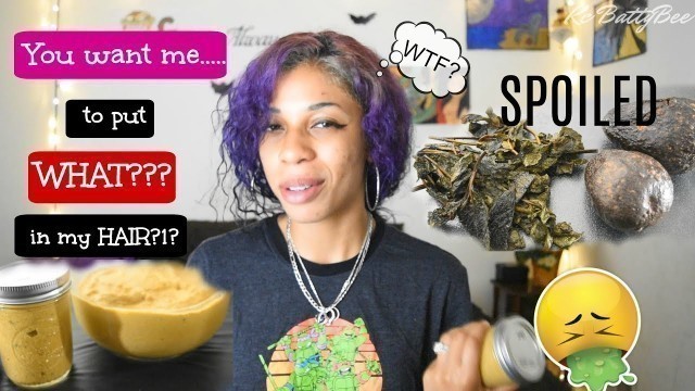 'Nourishing hair with SPOILED FOOD!?! | Minty Avocado & Carrot Hair Mask'