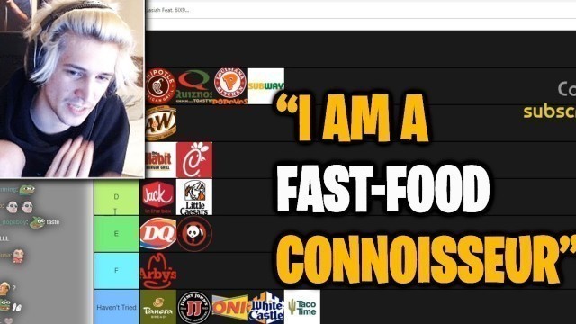 'xQc Ranks Fast Food Restaurants with Chat!'