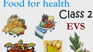 'Class 2 EVS online video lecture food for health| Grade 2 science Worksheets link in desc'