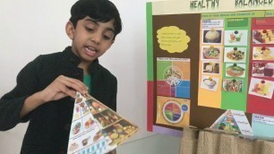 'HEALTHY BALANCED DIET-Rayed\'s science fair project for Habitat school Ajman'