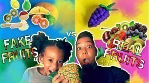 'FAKE FOOD VS. REAL FOOD CHALLENGE!! TODDLER & MOMMY EDITION'