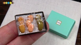 'DIY Miniature Madeleine　ミニチュアマドレーヌの詰め合わせ作り Fake food'