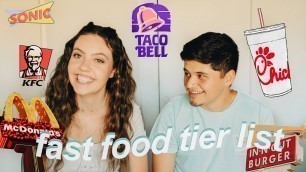 'FAST FOOD TIER LIST! ✓ (in n out, chick fil a, taco bell, sonic, kfc, five guys, pizza hut & more)'