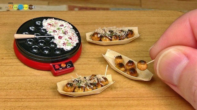 'DIY Miniature Takoyaki　ミニチュアたこ焼き作り Fake food'