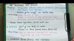 'Class 6 NCERT Components of Food: Protective foods, roughage and water (2)'