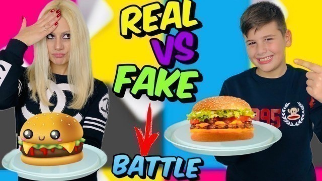 'REAL VS FAKE FOOD BATTLE ΠΟΙΟΣ ΘΑ ΕΙΝΑΙ Ο ΝΙΚΗΤΗΣ? Challenge Famous Toli'