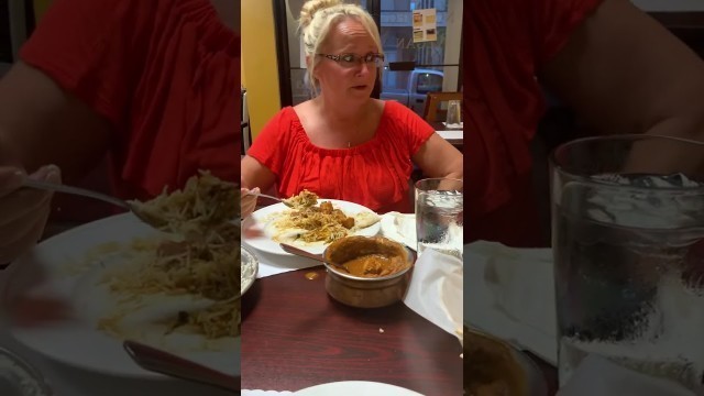 '#short | foreigner trying Indian food | trying Indian spicy food | eating spicy indian food |biryani'