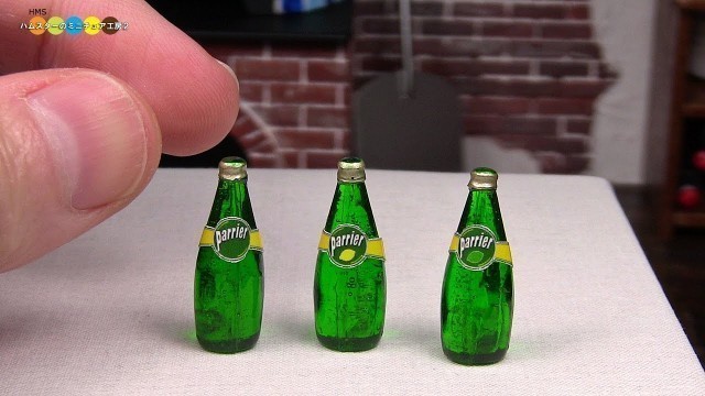 'DIY Perrier Style Miniature Mineral Water (Fake food)　ペリエ風ミニチュアミネラルウォーター作り'