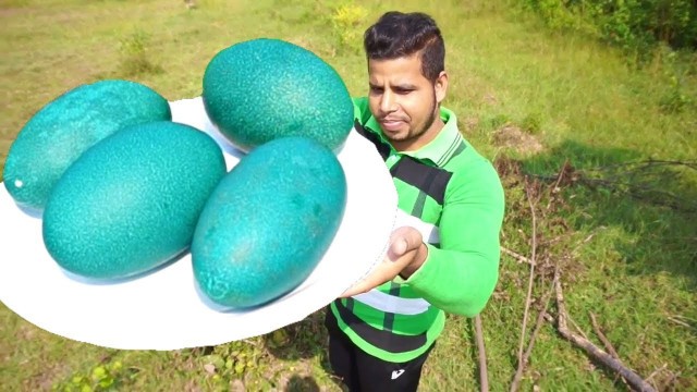 '100 $ GREEN EGG || EXPENSIVE BIG GREEN EGG COOKING || EMU FOOD ||'